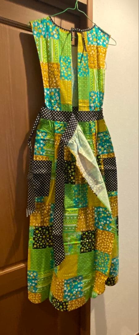 70's vintageパッチワーク柄エプロンドレス　新品未使用