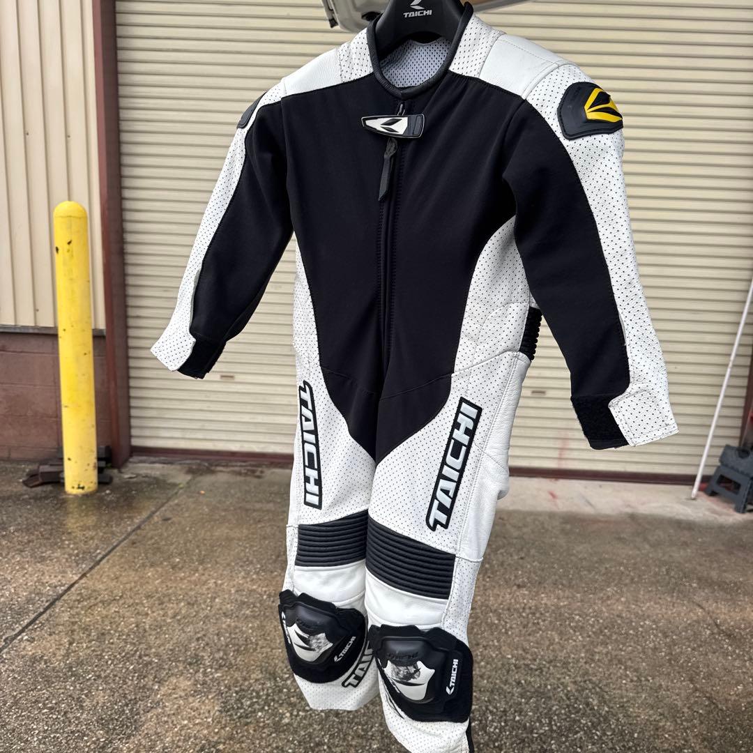 TAICHI 革ツナギ ブラック/ホワイト　キッズ　120サイズ