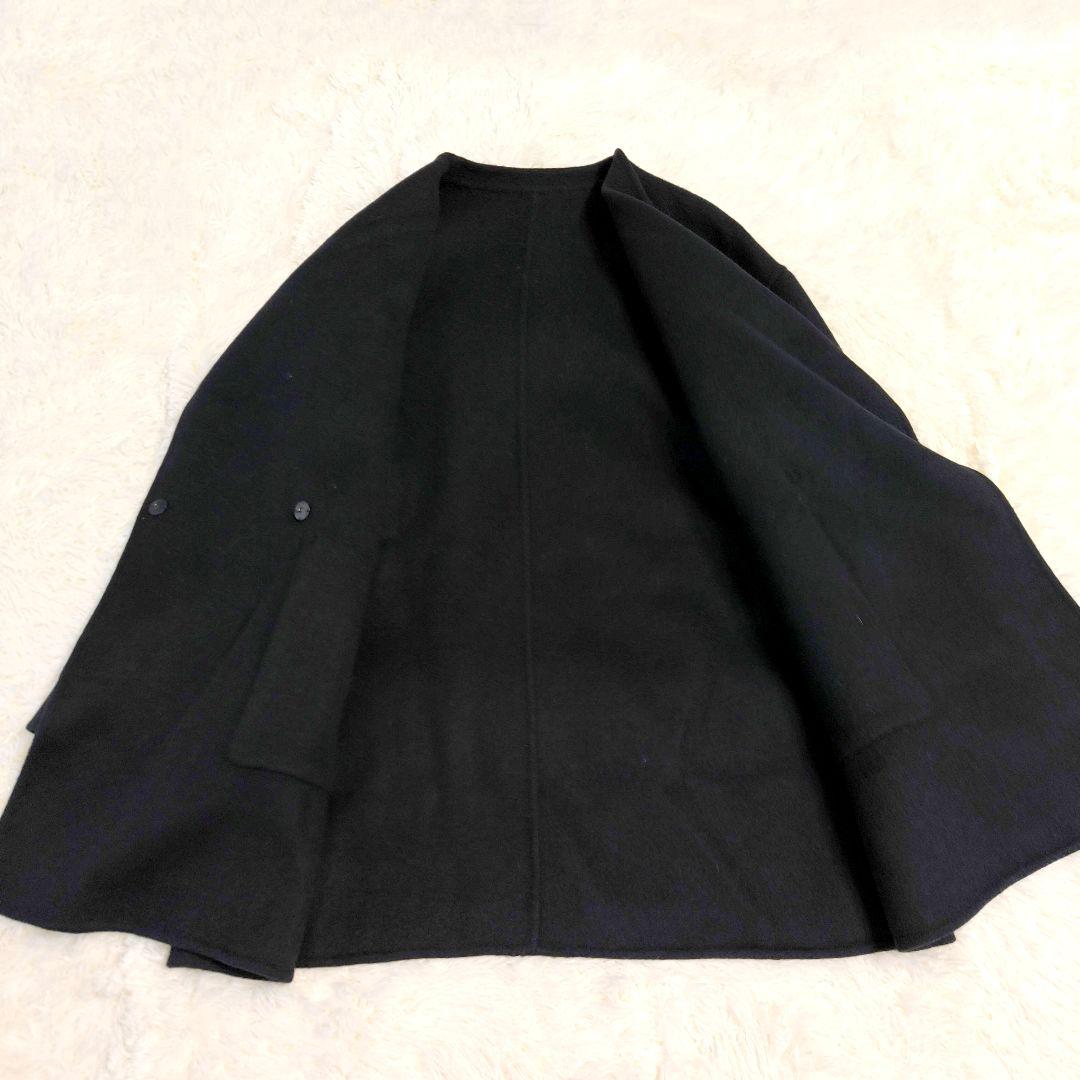 【未使用】7-IDconcept メリノウール リバーコート ブラック