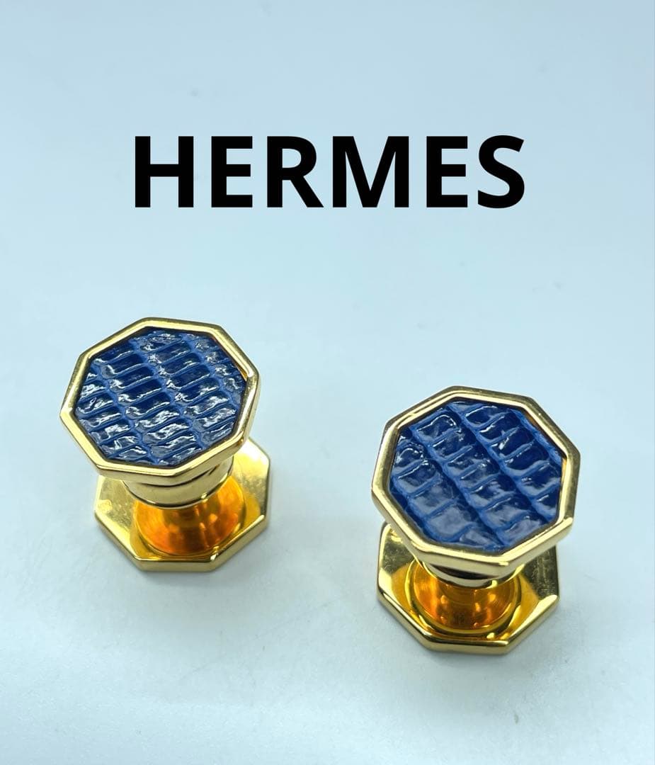 HERMES(エルメス) カフリンクス ブルーニョイGP リザード