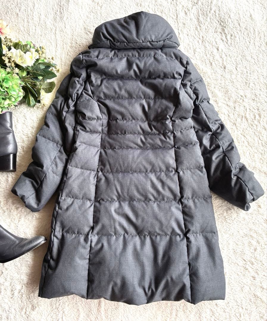 ✨23区✨ロングダウンコートサイズ40 ダウンフード付きチャコールグレー 通勤✨
