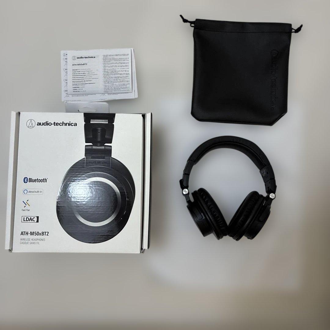 【美品/付属品あり】オーディオテクニカ　ATH-M50xBT2 ブラック