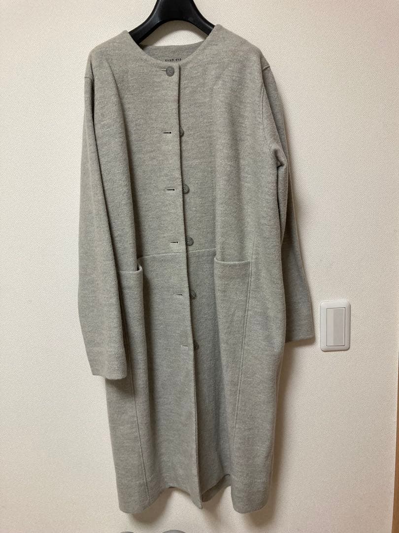 evam evaグレー ウール100% ロングコート サイズ2