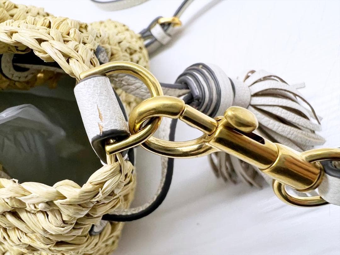 美品　アニヤハインドマーチ　ラフィア　ドローストリング　トート　ショルダーバッグ