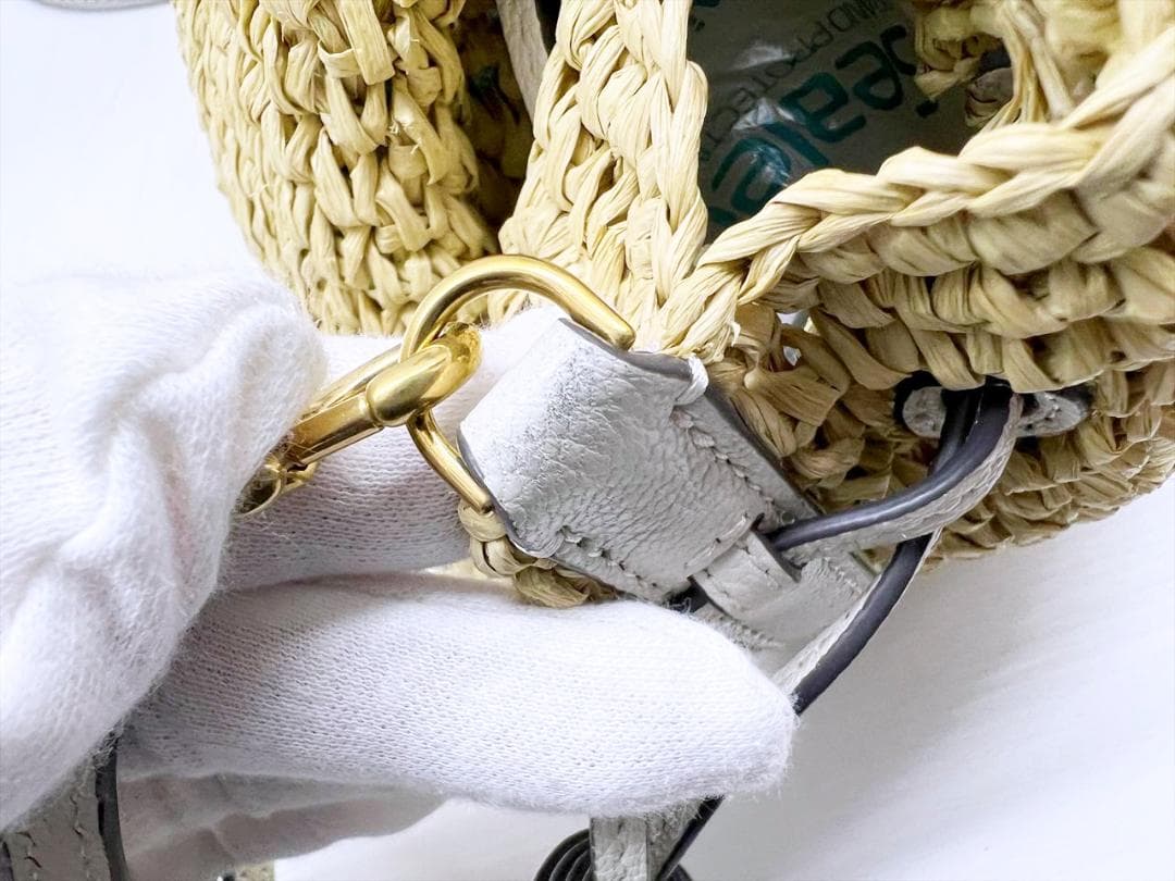 美品　アニヤハインドマーチ　ラフィア　ドローストリング　トート　ショルダーバッグ