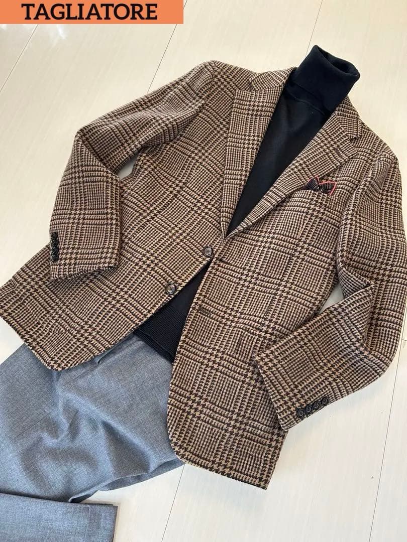 美品　タリアトーレ　グレンチェックジャケット　46 秋冬
