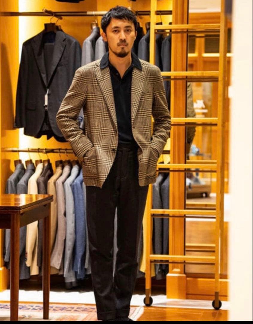 美品　タリアトーレ　グレンチェックジャケット　46 秋冬