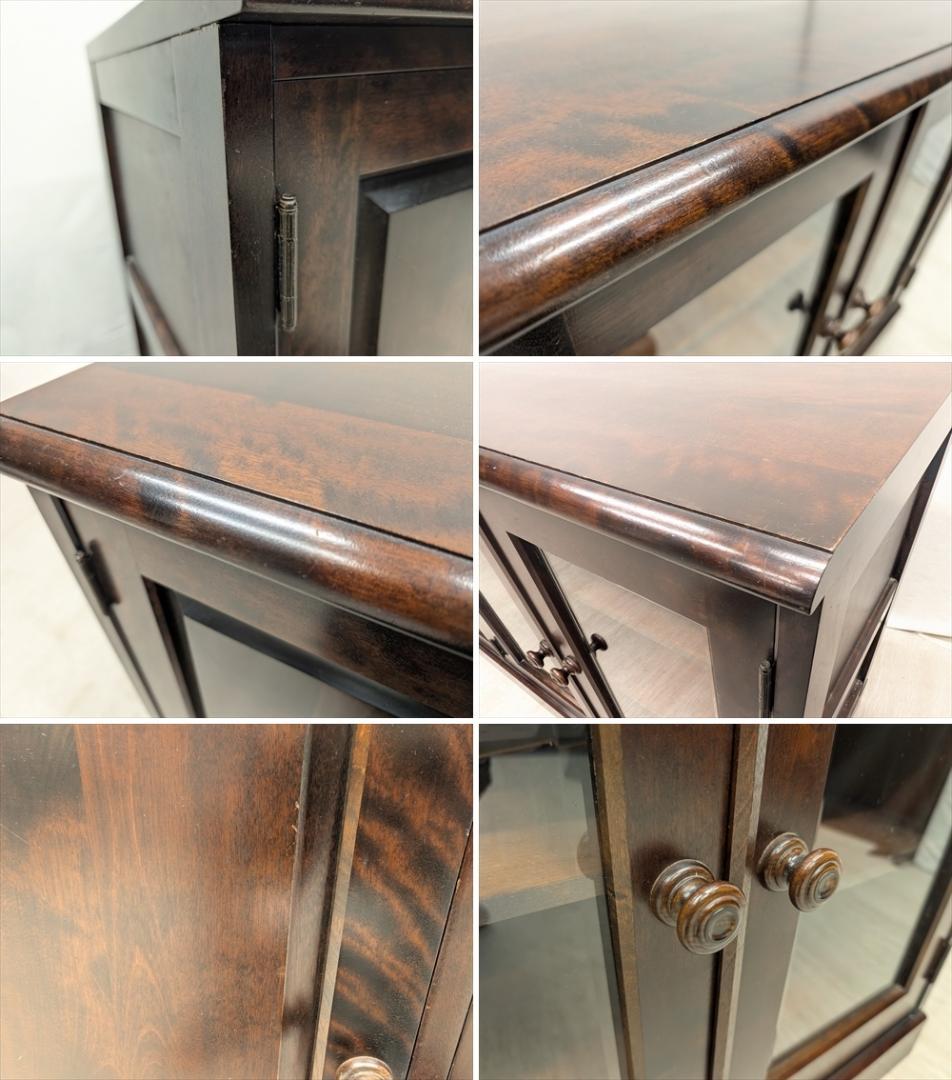 北海道民芸家具　カバ材　無垢　サイドボード　リビングボード　キャビネット　飾り棚