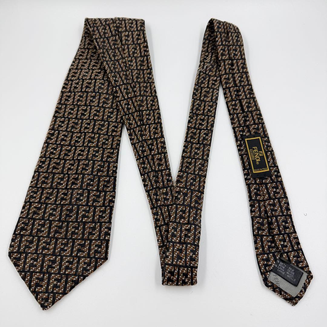 ✨️美品✨️ FENDI フェンディ ネクタイ ズッカ柄 Fロゴ 総ロゴ