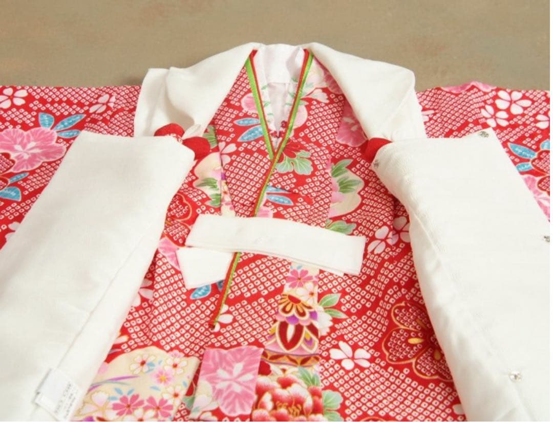 七五三 着物セット 赤色 花柄