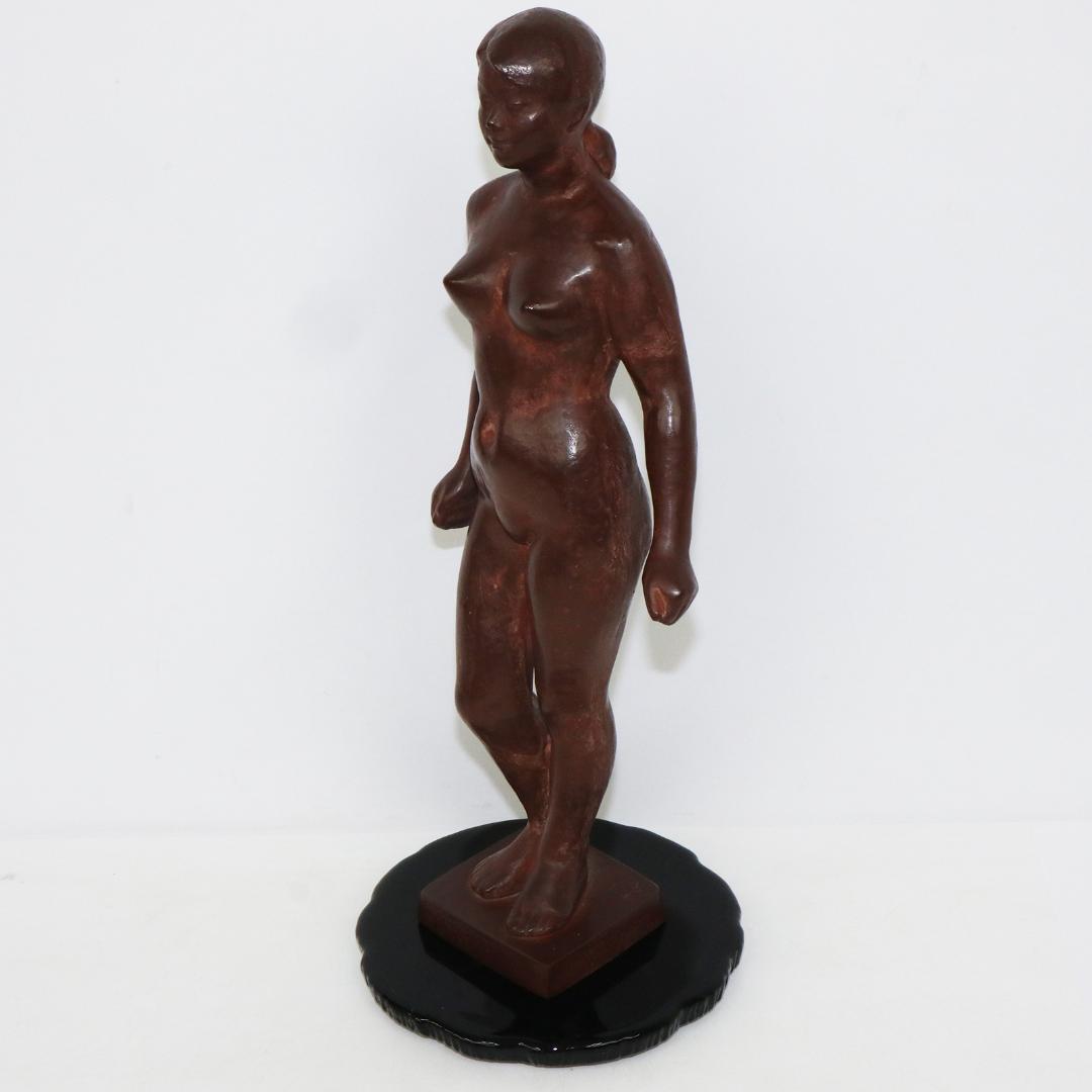 真作　三枝惣太郎　裸婦像　鉄製　ブロンズ像　在銘