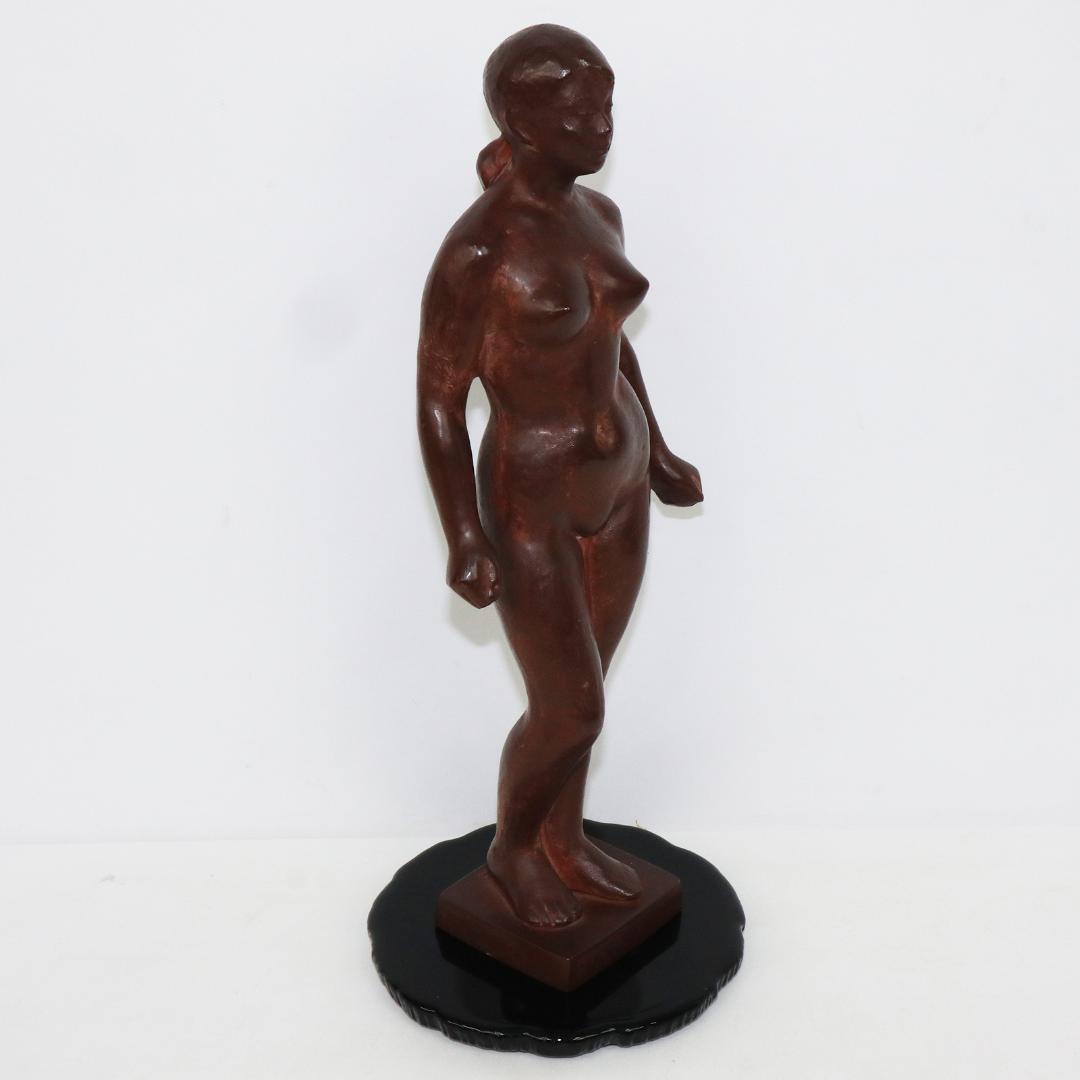 真作　三枝惣太郎　裸婦像　鉄製　ブロンズ像　在銘