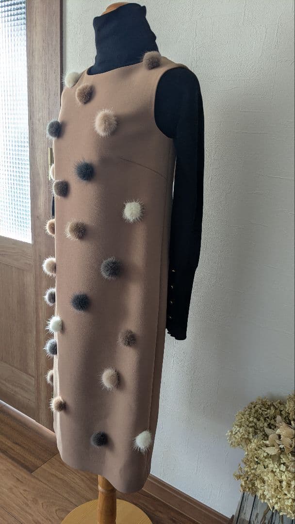 ＊新品＊グレースコンチネンタルミンクファーポンポンワンピース＊36