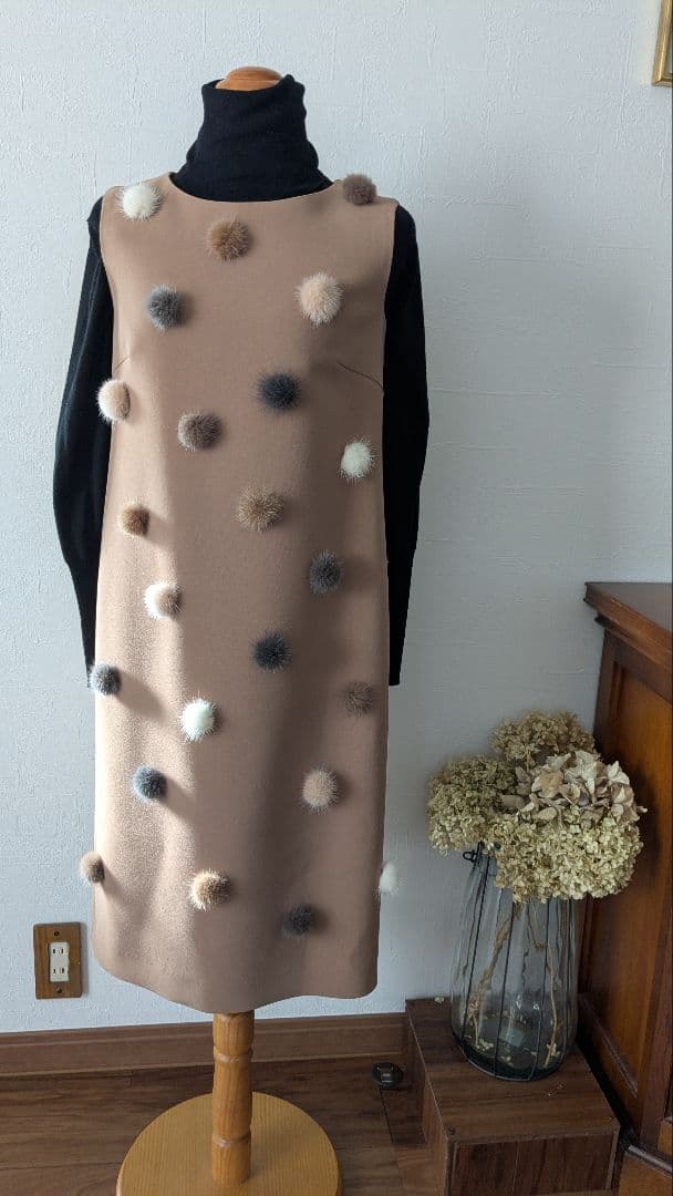 ＊新品＊グレースコンチネンタルミンクファーポンポンワンピース＊36