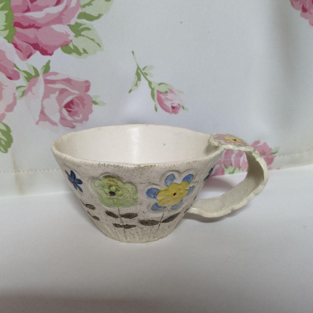 本田あつみ　花柄カップ　陶器製