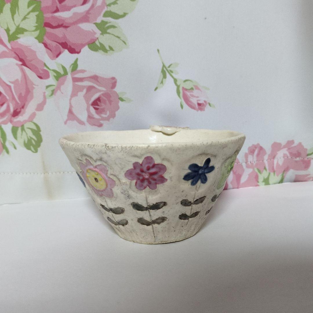 本田あつみ　花柄カップ　陶器製