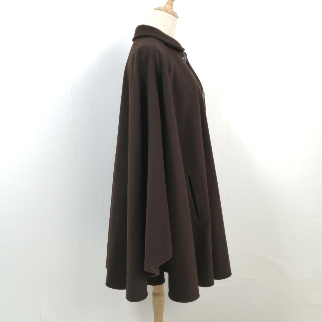 美品✨ ウール カシミヤ　ポンチョ　ケープコート　イタリヤ製　ゆったり　ブラウン