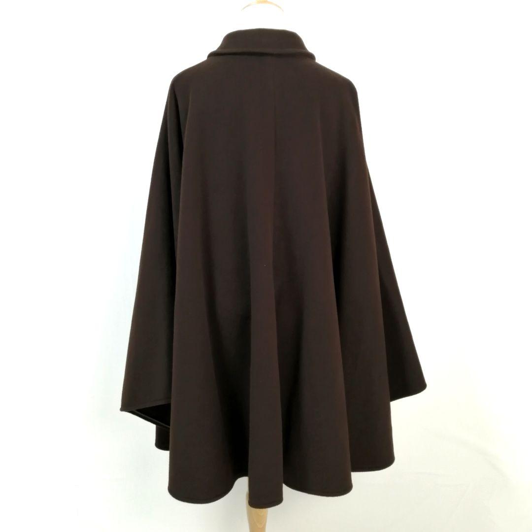 美品✨ ウール カシミヤ　ポンチョ　ケープコート　イタリヤ製　ゆったり　ブラウン