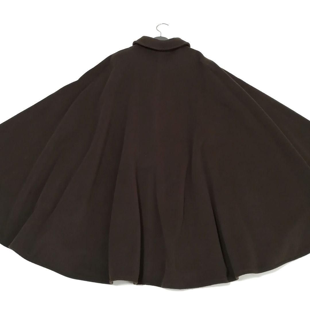 美品✨ ウール カシミヤ　ポンチョ　ケープコート　イタリヤ製　ゆったり　ブラウン