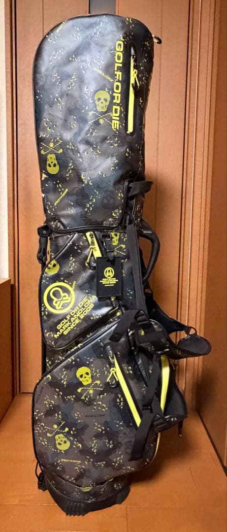 MARK&LONA スタンド式キャディバッグ　2025SS ブラックイエロー