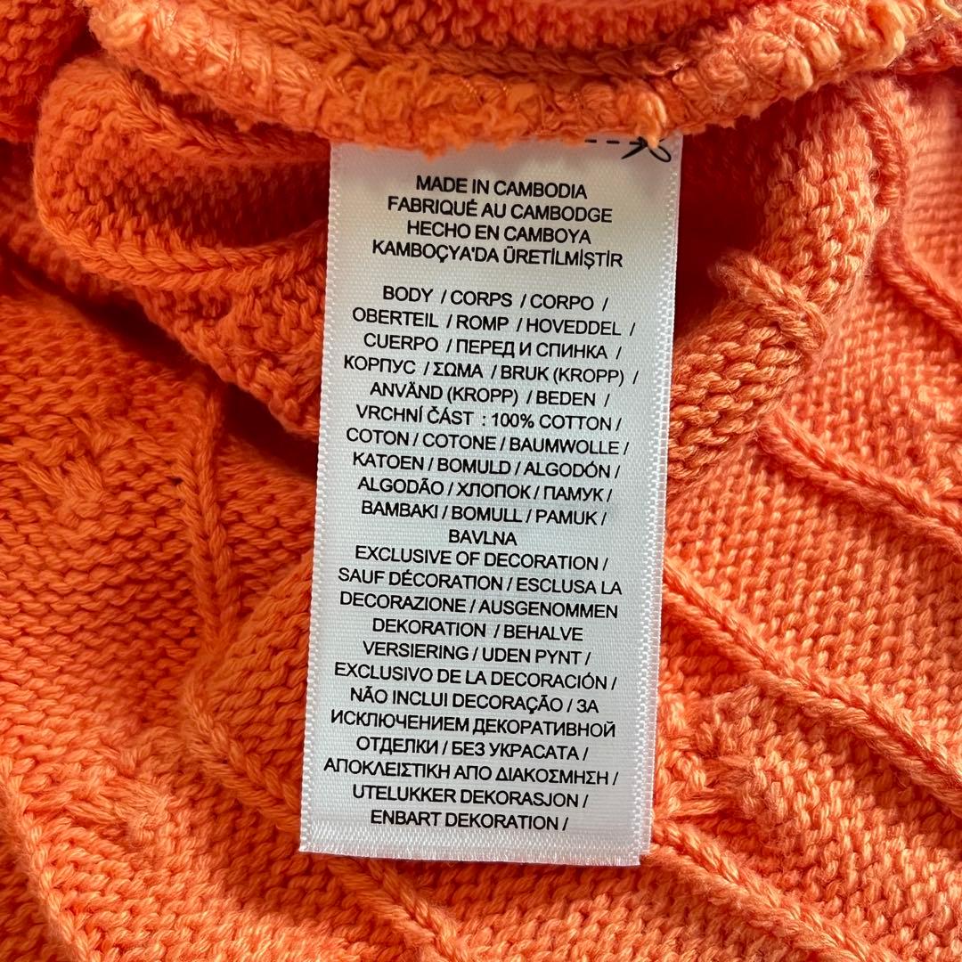 【美品】POLO RALPH LAUREN ケーブルニット ポロシャツ オレンジ