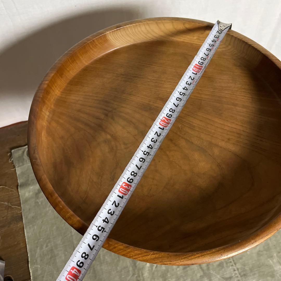 古雑貨アンティーク品◾️木製無垢材 大きなサイズ 木製コンポート皿 飾り台