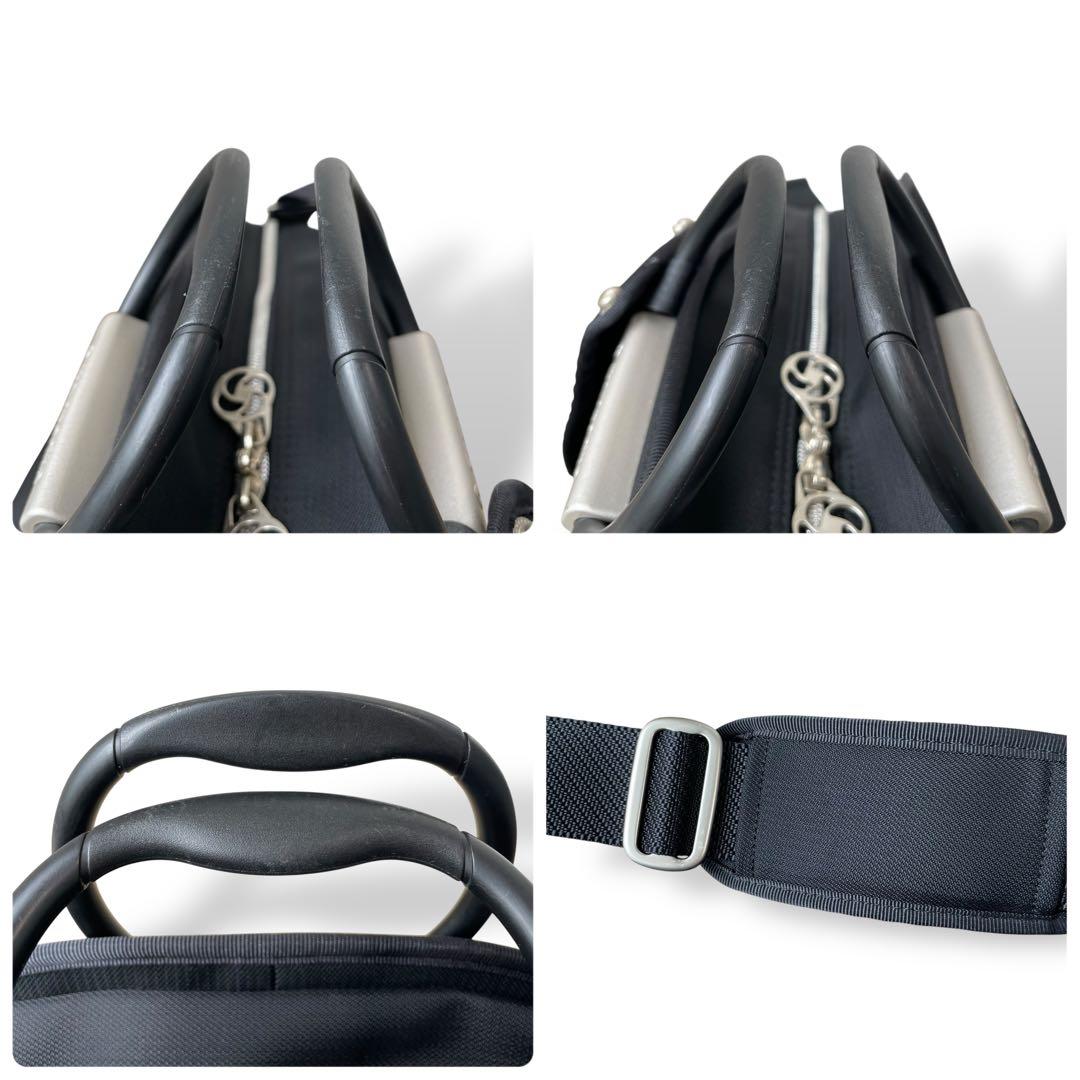 美品 サムソナイト☆2way ロゴ刻印 ボストンバッグ ナイロン ブラック