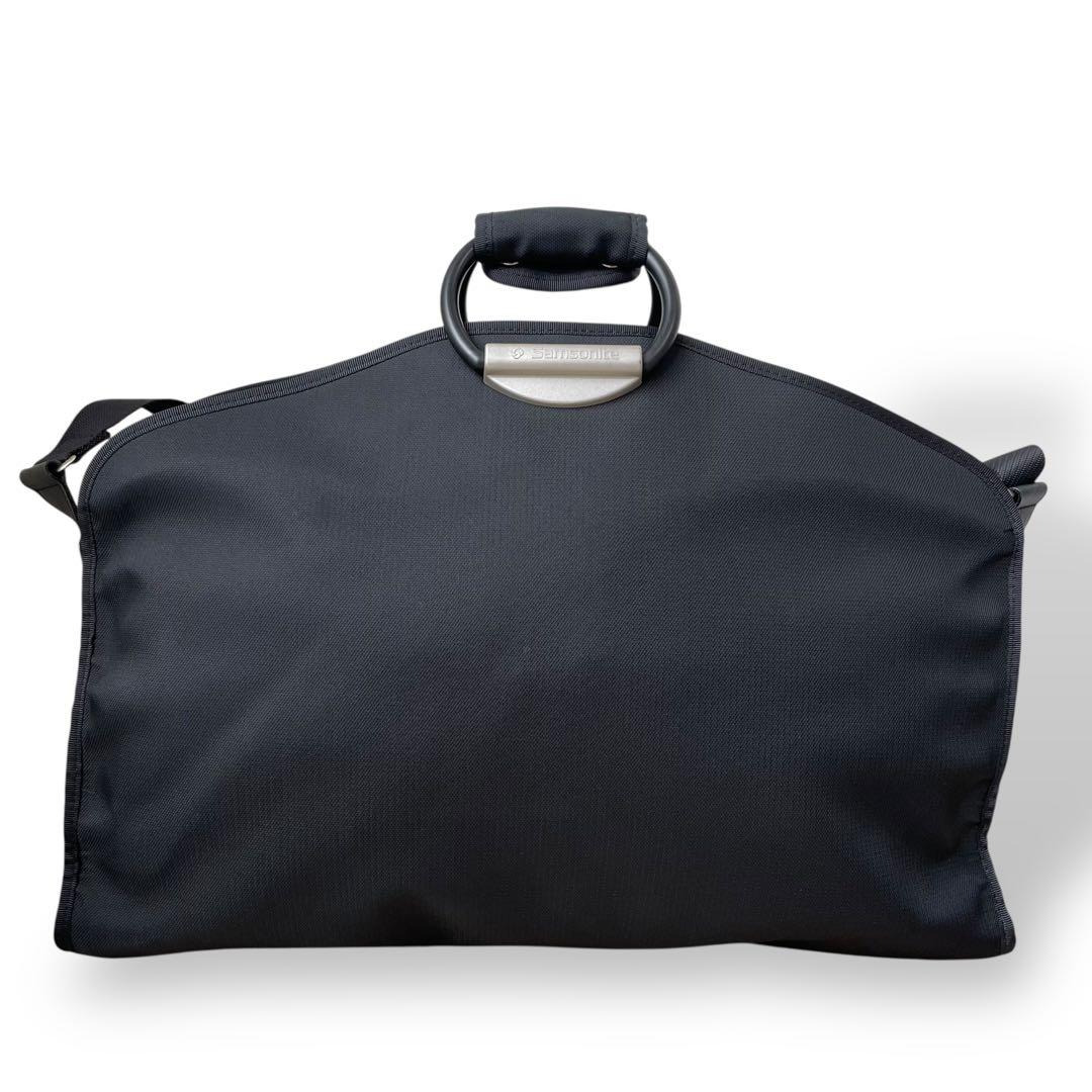 美品 サムソナイト☆2way ロゴ刻印 ボストンバッグ ナイロン ブラック