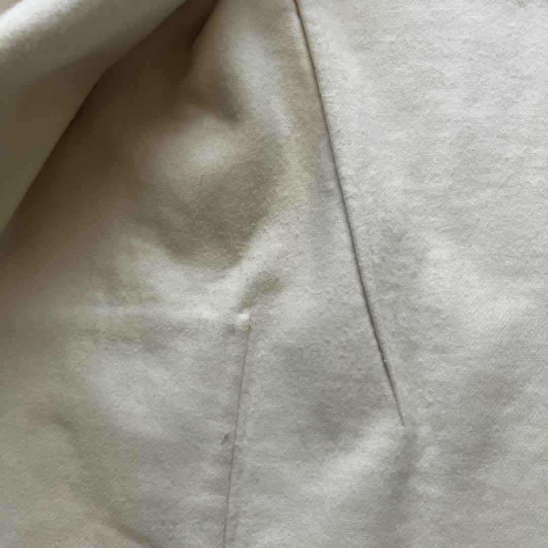 Drawer　ドゥロワー　ノーカラーコート　ウールメルトン　アイボリー　38