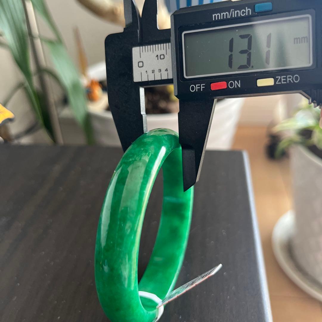 ☆華麗！！艶抜群 天然ひすい翡翠 濃緑翡翠バングル