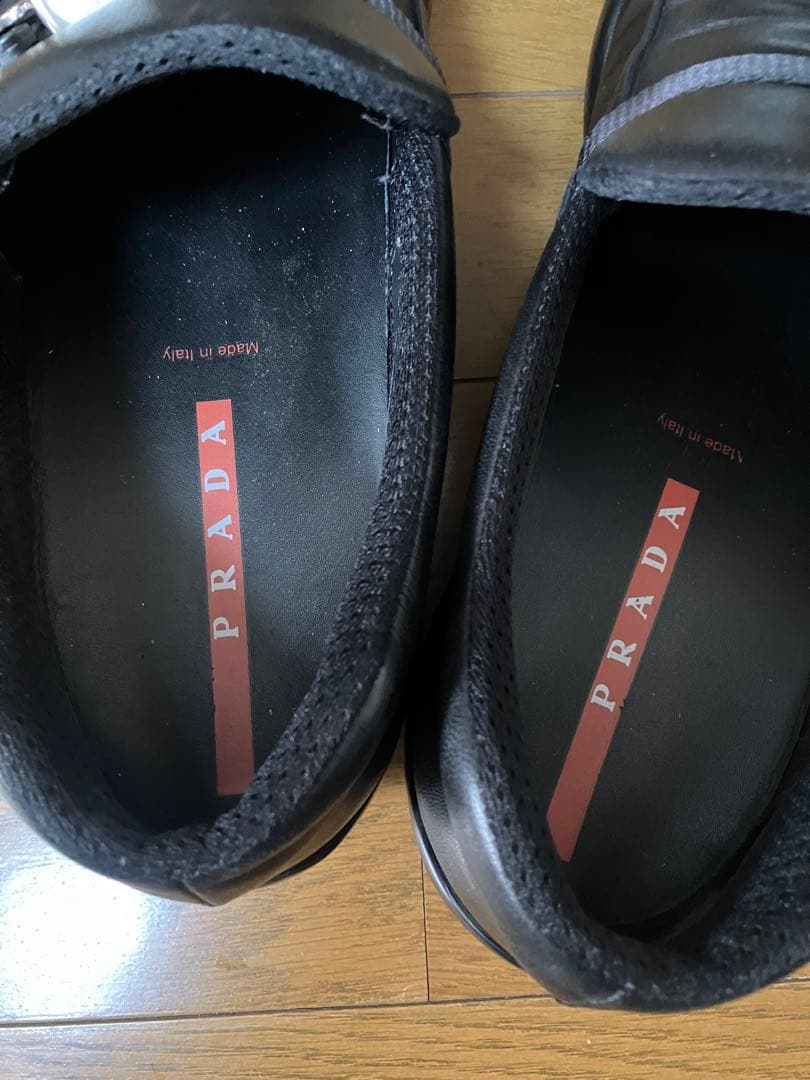 prada sport ベルトバックルローファー　レザー