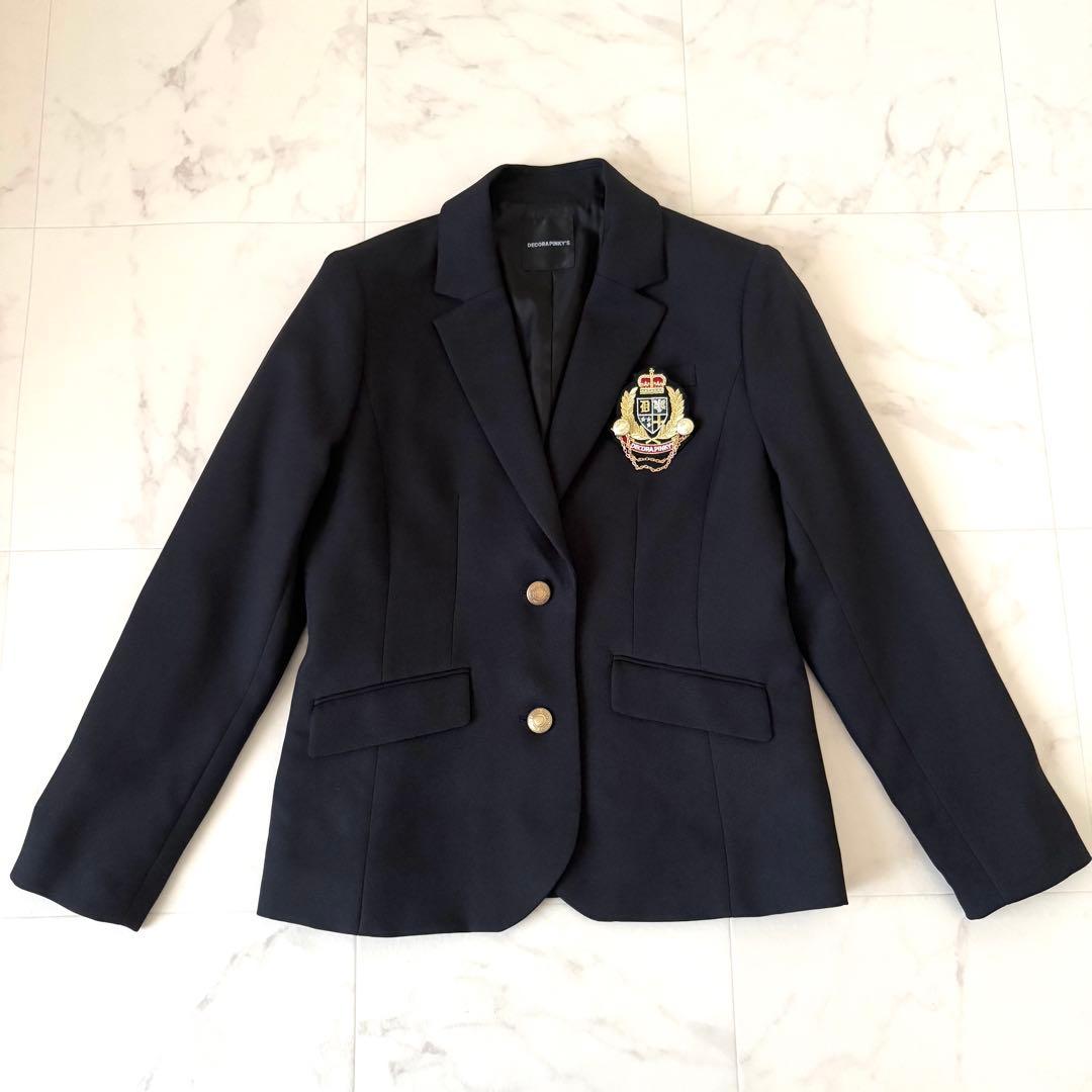 【極美品】デコラピンキーズ キッズフォーマル 160B 5点セット 卒業式 紺