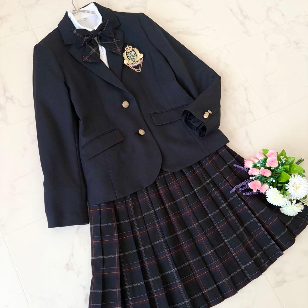 【極美品】デコラピンキーズ キッズフォーマル 160B 5点セット 卒業式 紺