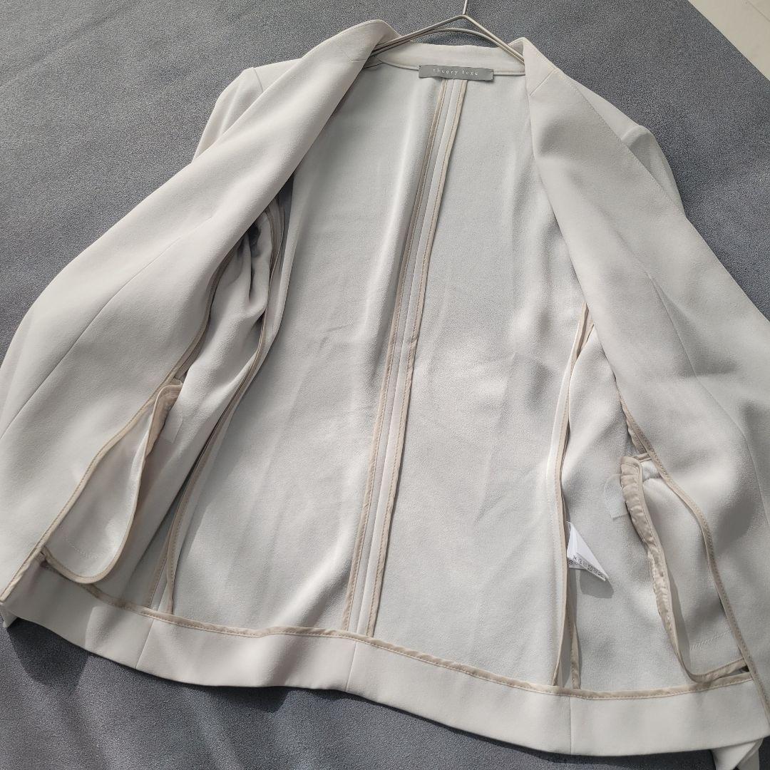 セオリーリュクス＊ノーカラージャケット＊アセテート＊サイズ36