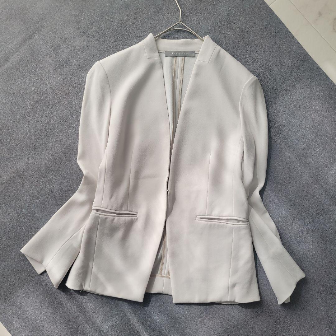 セオリーリュクス＊ノーカラージャケット＊アセテート＊サイズ36