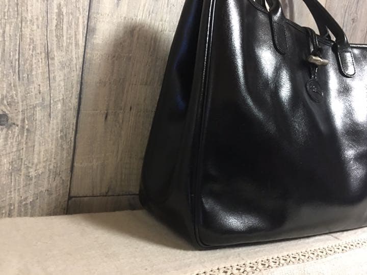 LONGCHAMP ロンシャン 本革 レザー ロゾ トート ハンド バッグ