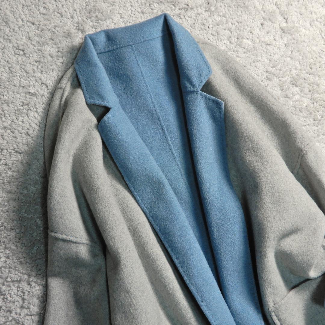 ミラオーウェン 接結 リバーシブル ウールブレンド ロングコート 0