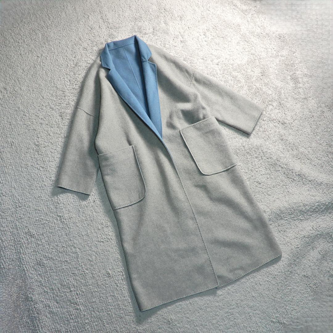 ミラオーウェン 接結 リバーシブル ウールブレンド ロングコート 0