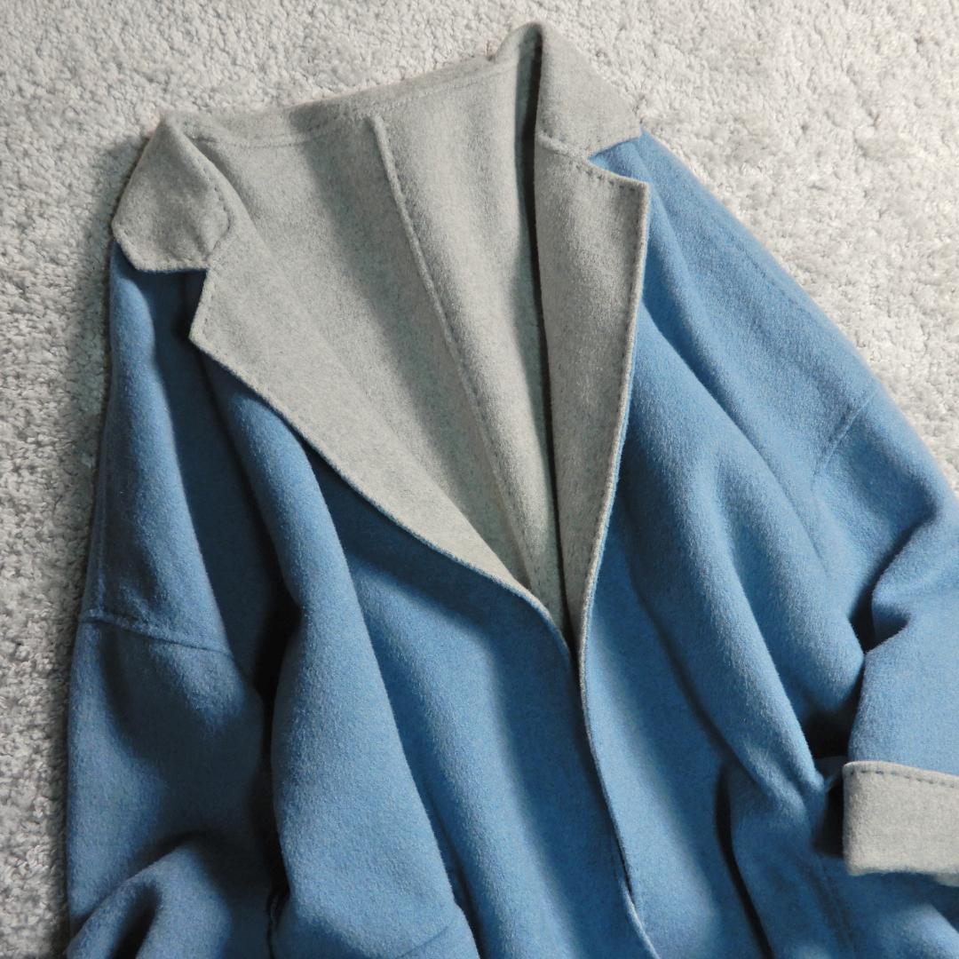 ミラオーウェン 接結 リバーシブル ウールブレンド ロングコート 0