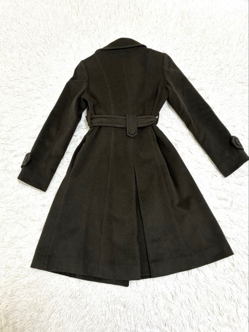 【EPOCA】高級アンゴラ混ウール ロングコートブラウン