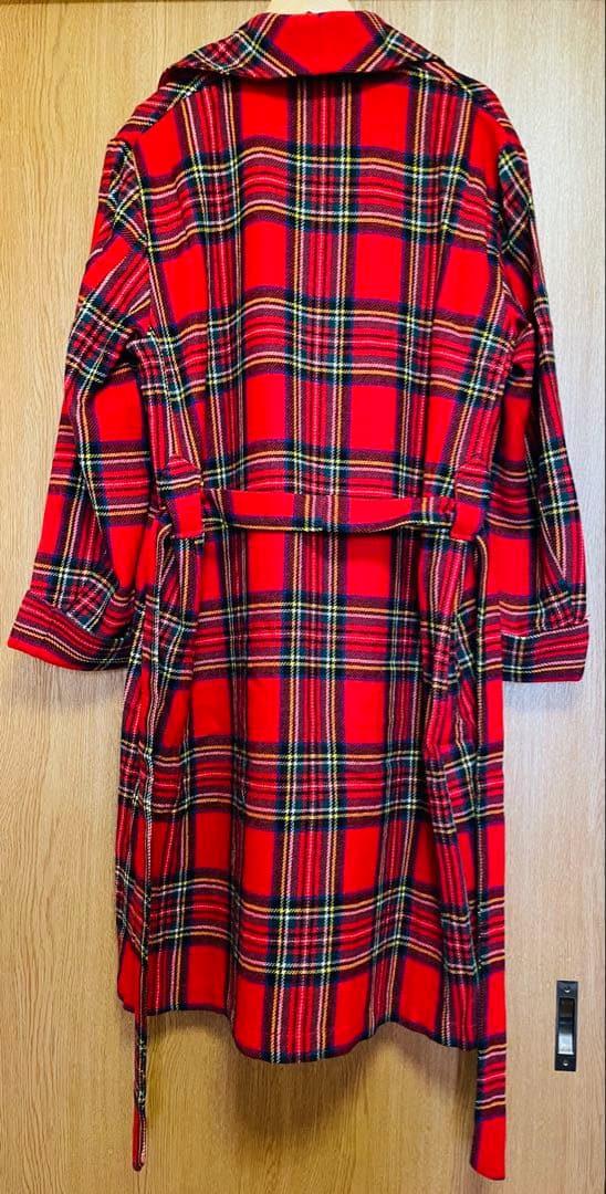 秋冬【Vintage】England製　タータンチェックレッドコート 英国