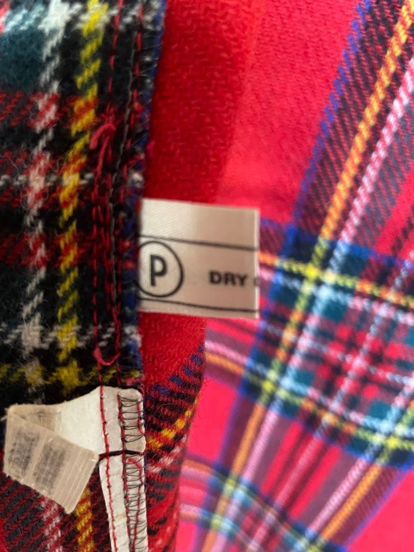 秋冬【Vintage】England製　タータンチェックレッドコート 英国