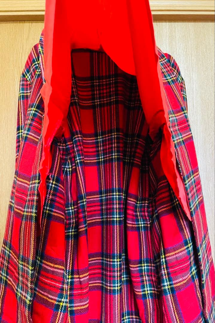 秋冬【Vintage】England製　タータンチェックレッドコート 英国