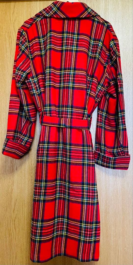 秋冬【Vintage】England製　タータンチェックレッドコート 英国