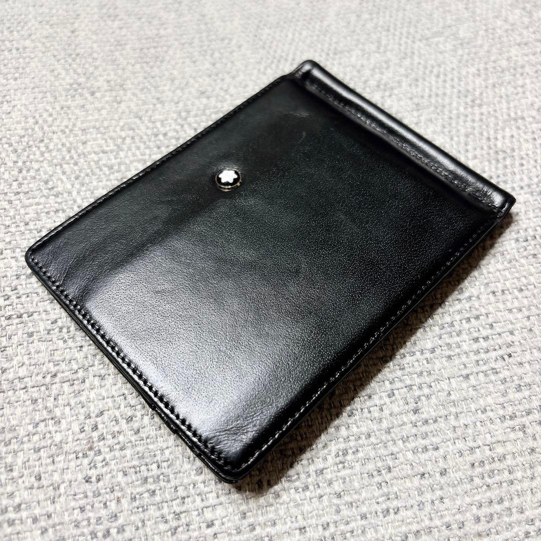 美品 モンブラン マネークリップ ホワイトスター ブラック レザー カードケース