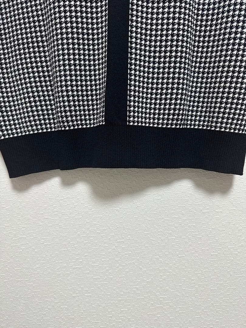 【美品】Lサイズ PEARLY GATES メンズ ニットジップアップ 千鳥柄