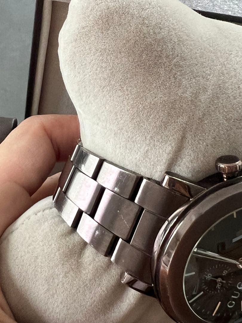 GUCCI グッチブラウン クロノグラフ腕時計