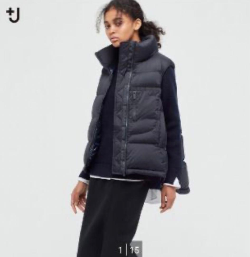 ユニクロ　＋J ダウンボリュームベスト ブラック　L ジルサンダーコラボ