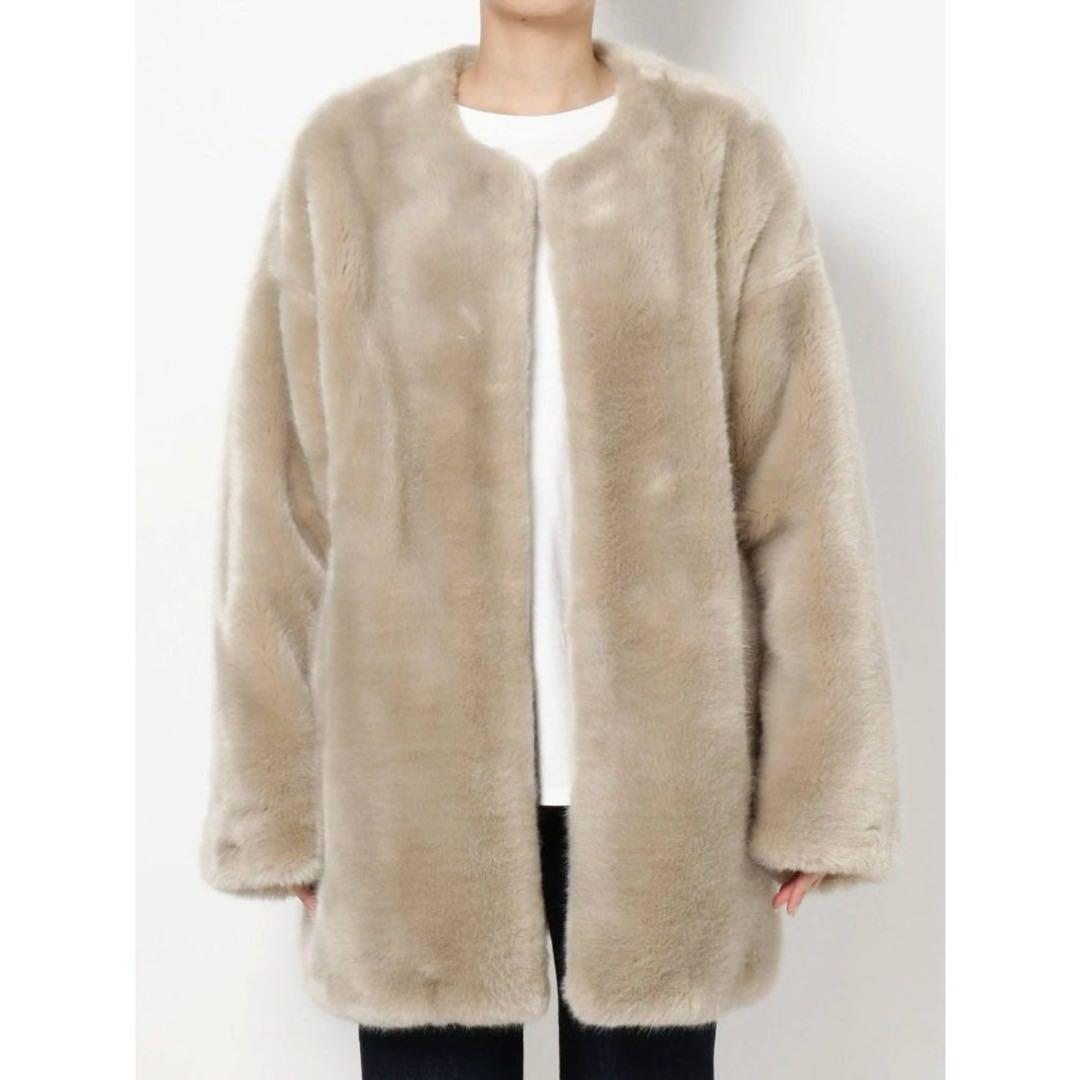 Ungrid / アングリッド / フェイクファーコート ライトグレー