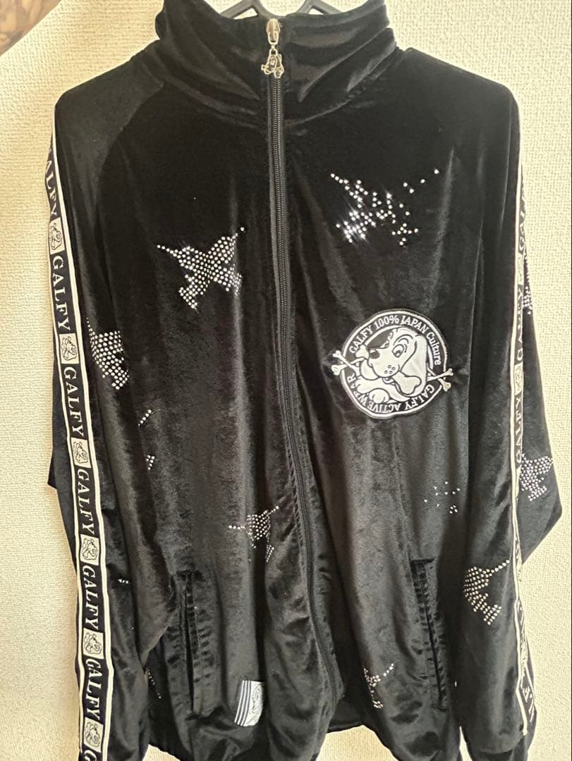 ガルフィー ジャージ セットアップ ピカピカ注射器 黒 ベロアジャージ